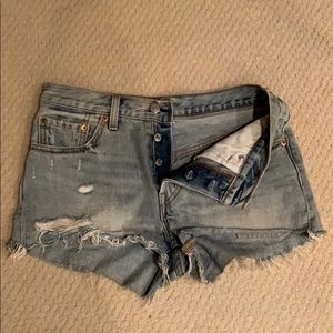 Levi's 501 Distressed Jean Shorts